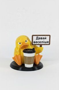 Качка з чашкою ароматизатором на панель авто з персональним написом 005 фото